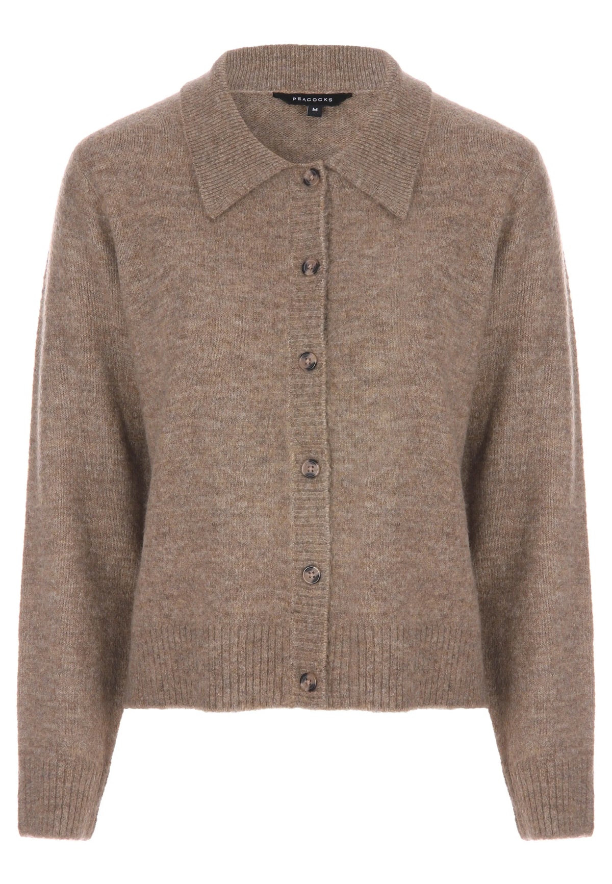 Womens Camel Collar Cardigan