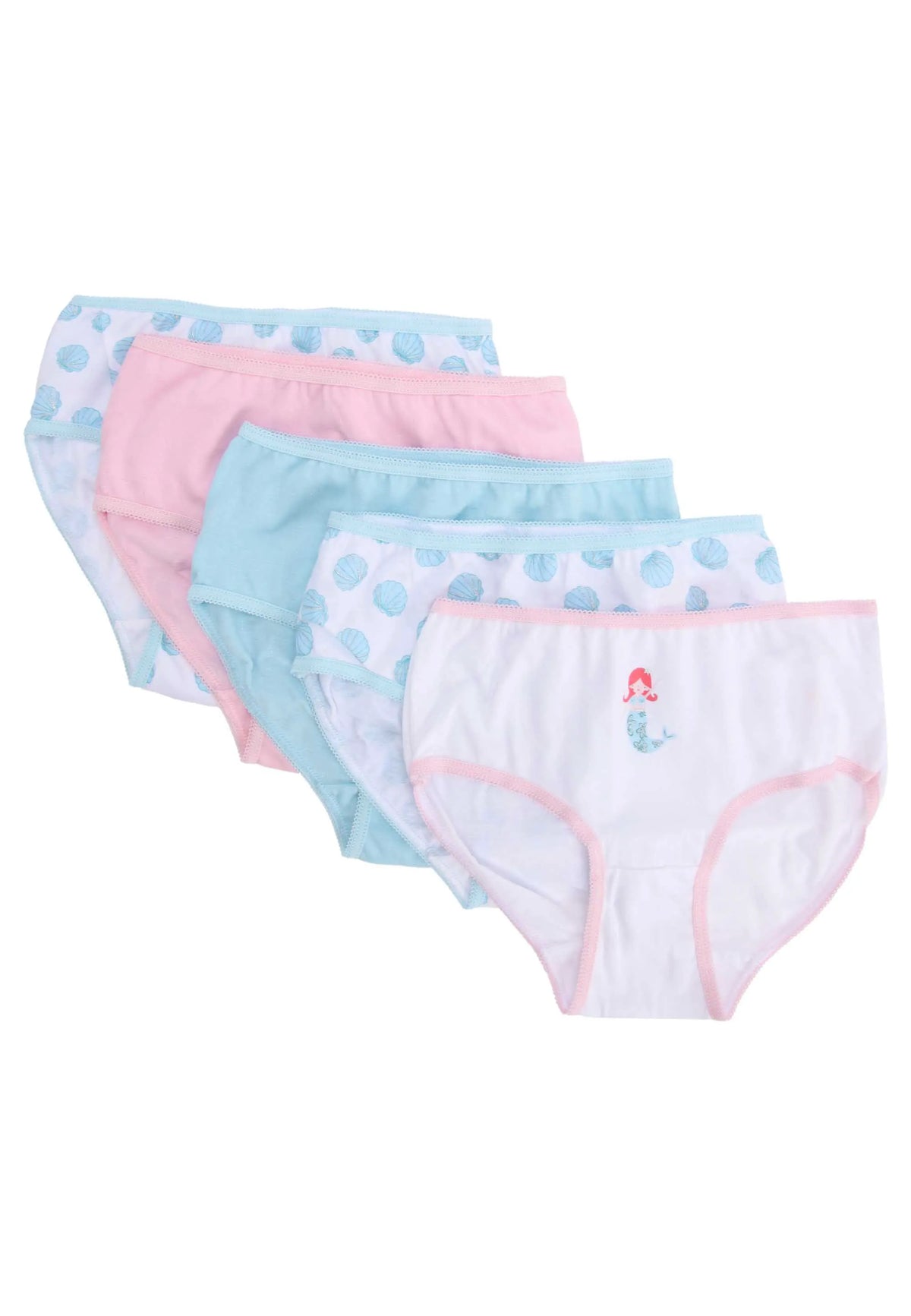 Younger Girls 5pk Blue Mermaid Briefs