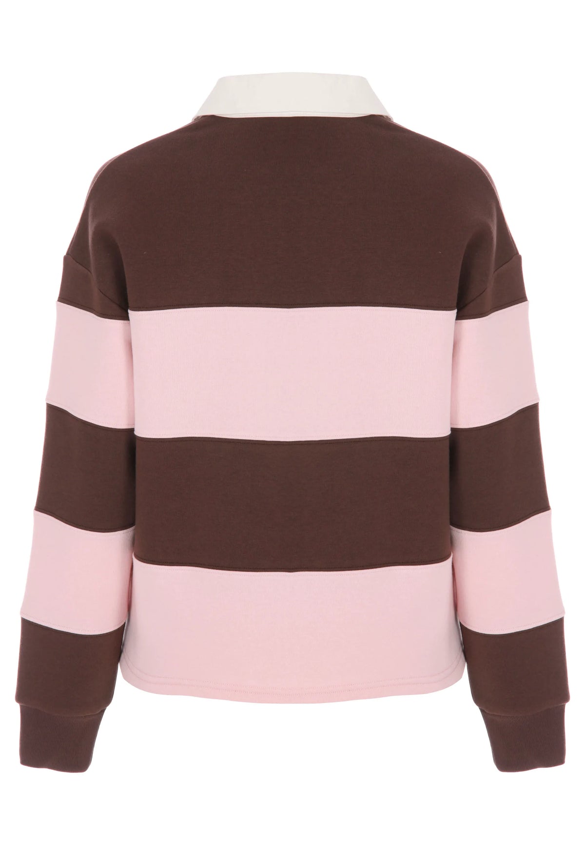 Womens Pink Stripe Rugby Sweatshirt Top