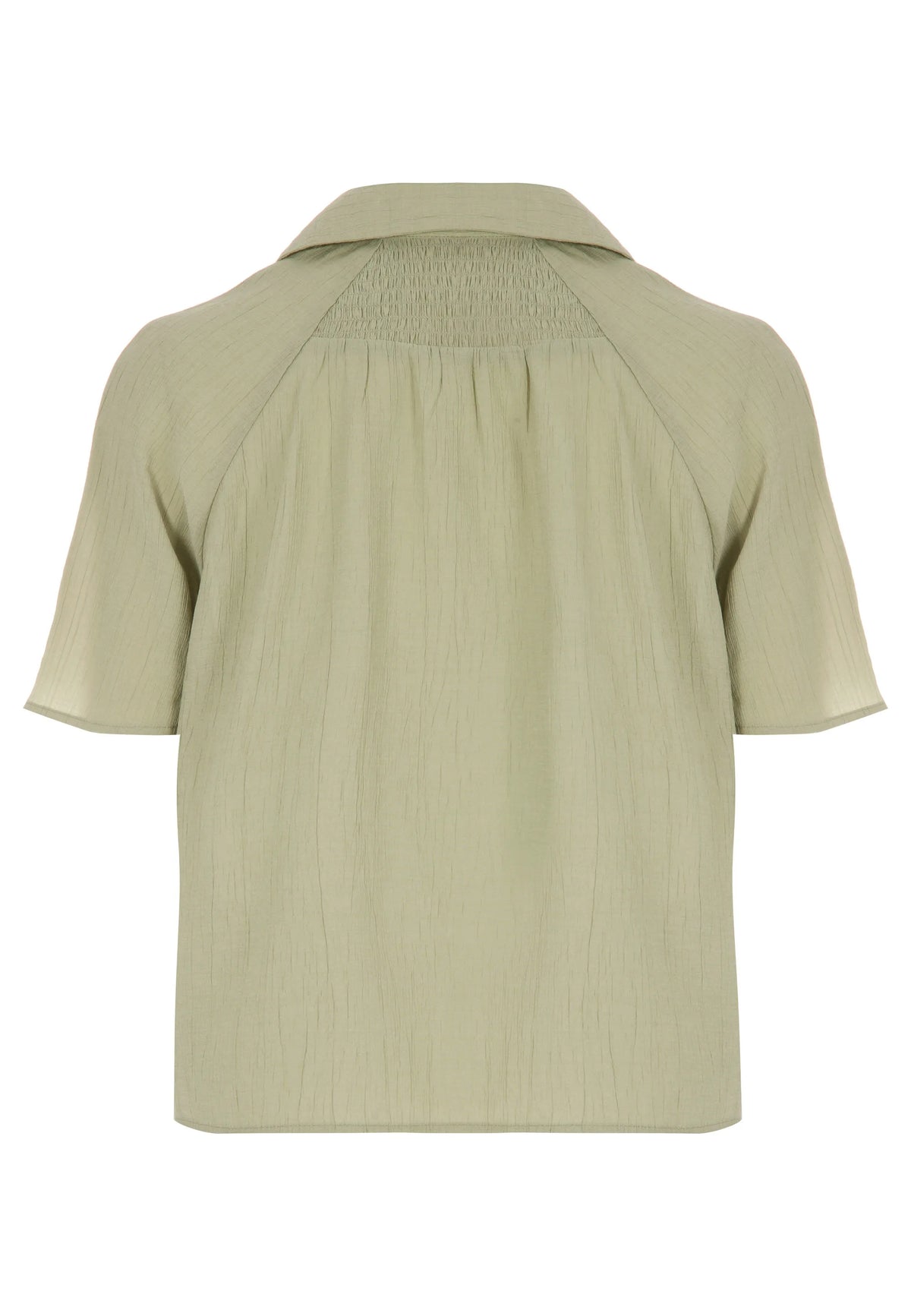 Womens Sage Textured Short Sleeve Shirt