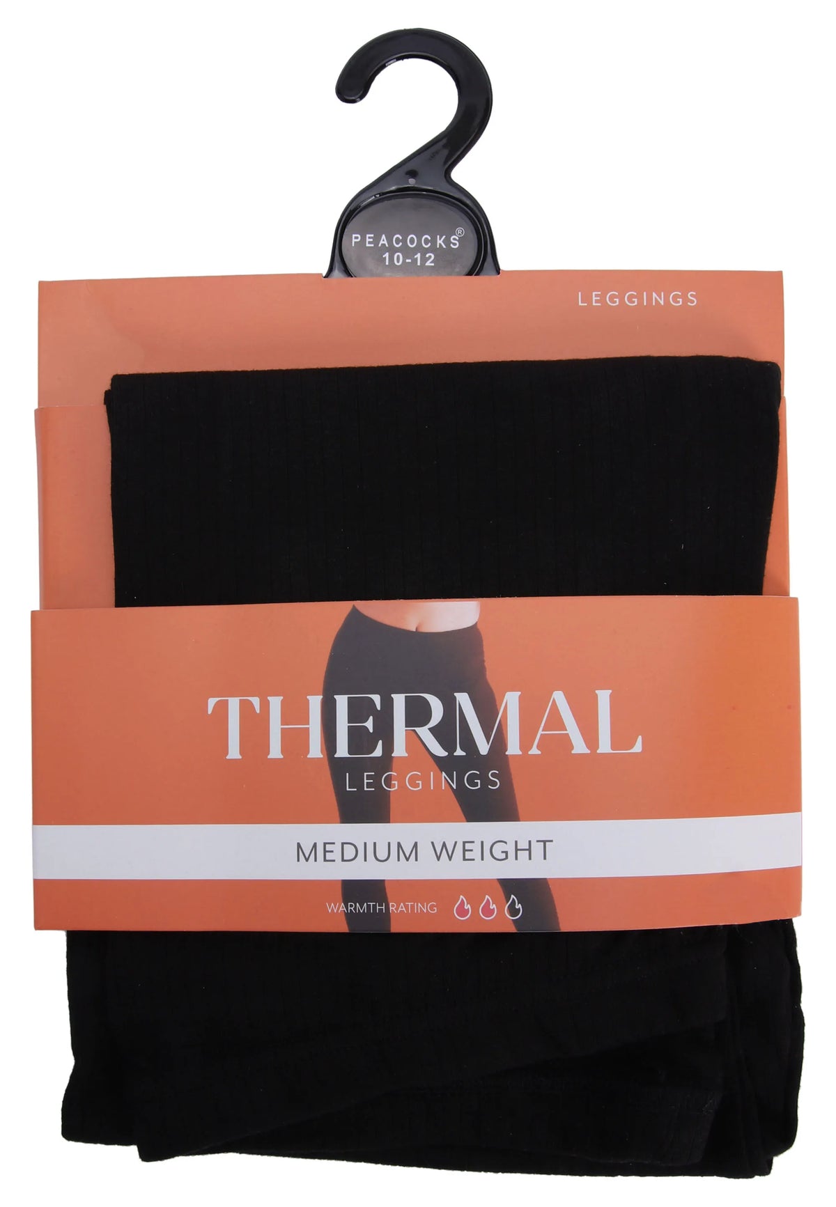 Womens Black Thermal Ribbed Leggings