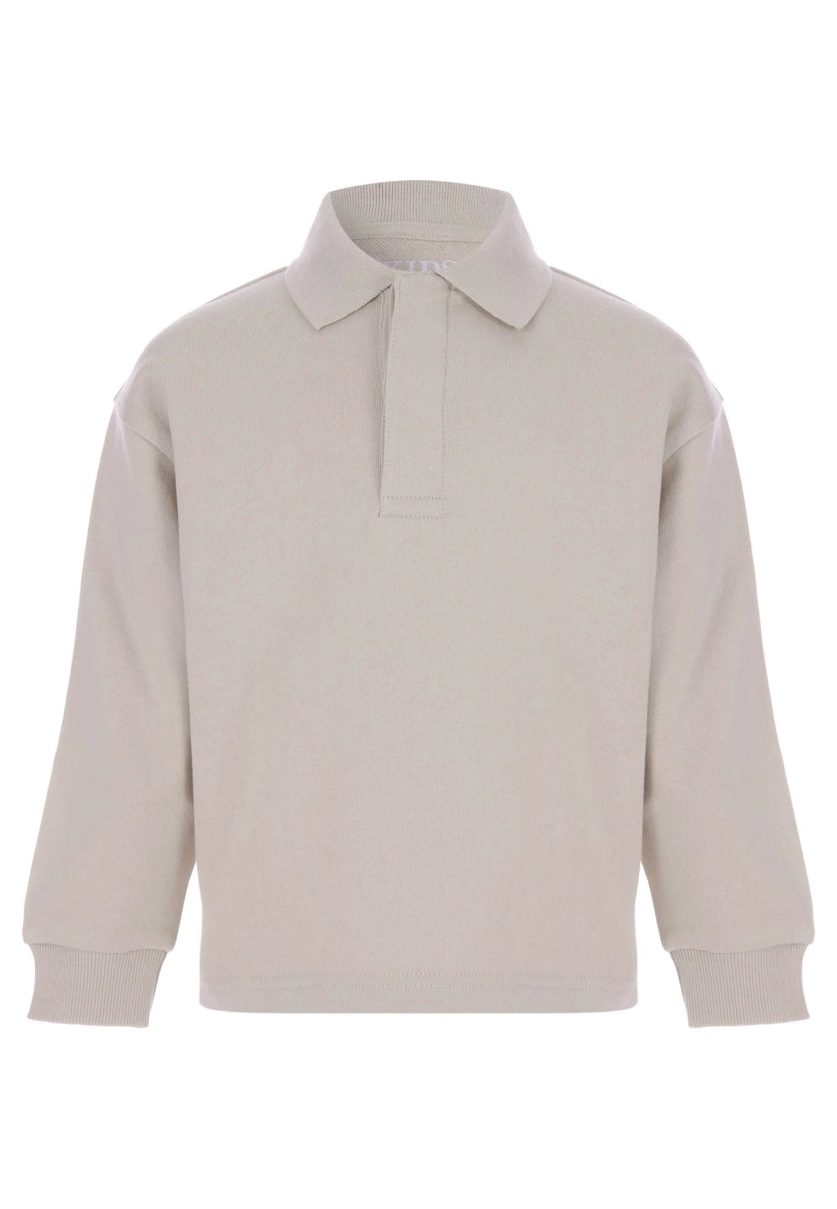 Younger Boys Stone Cotton Polo Sweatshirt