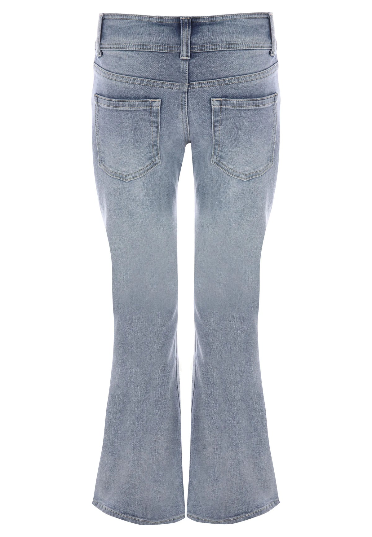 Older Girls Blue Double Button Bootcut Jeans