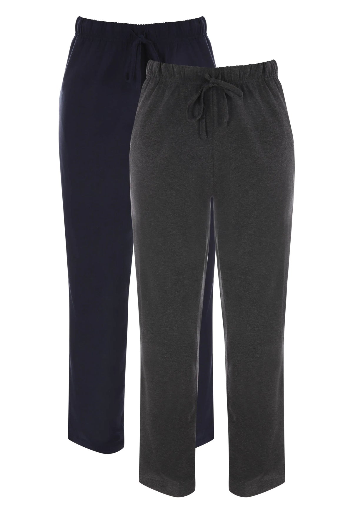 Mens 2pk Grey & Navy Cotton Pyjama Bottoms