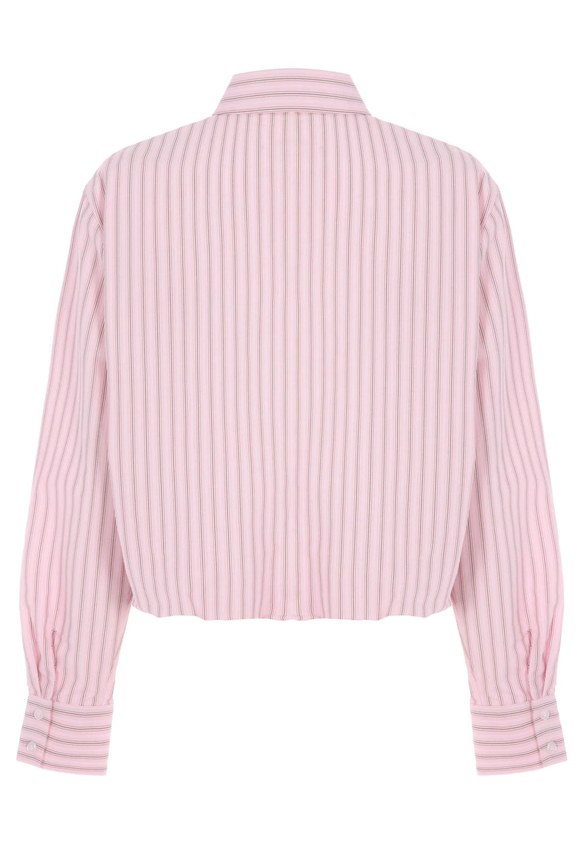Womens Pink Stripe Diamante Tuck Hem Shirt