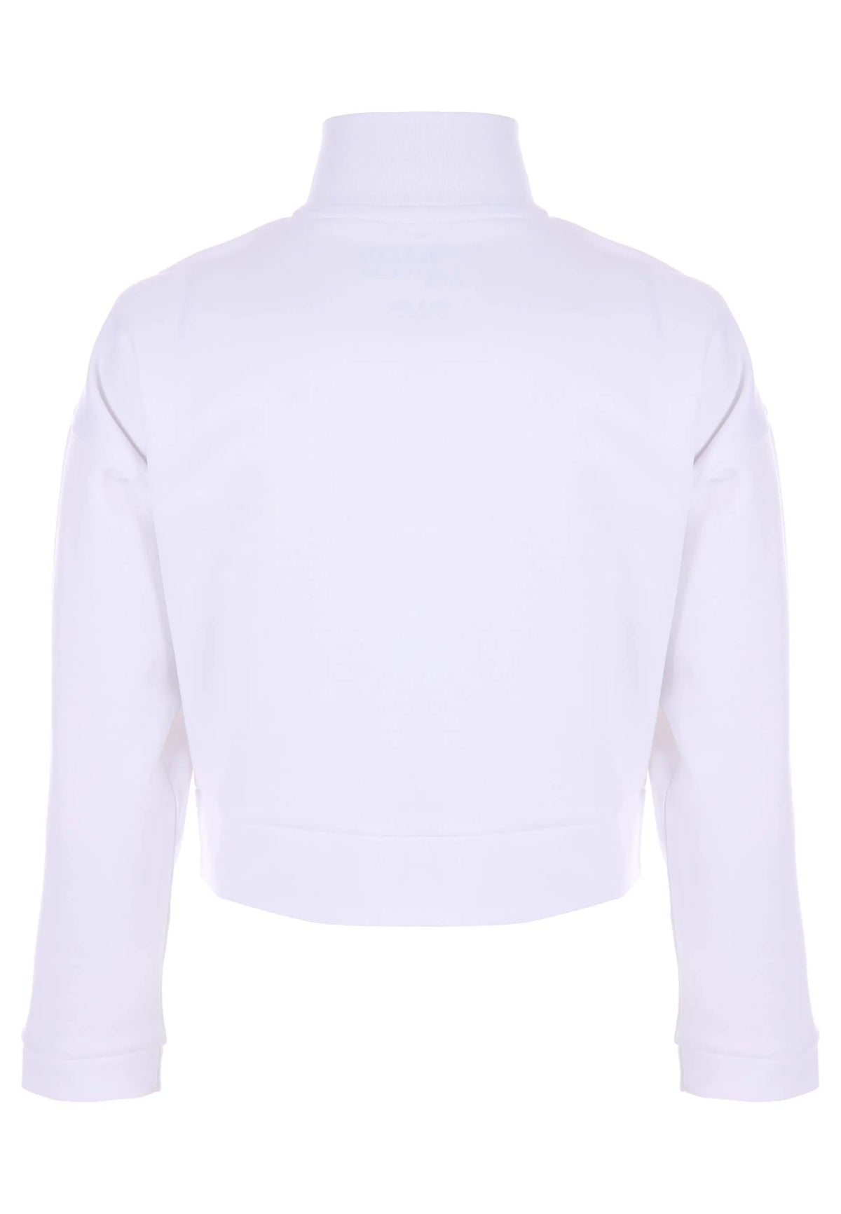 Older Girls White Side Stripe Zip Through Sweatshirt