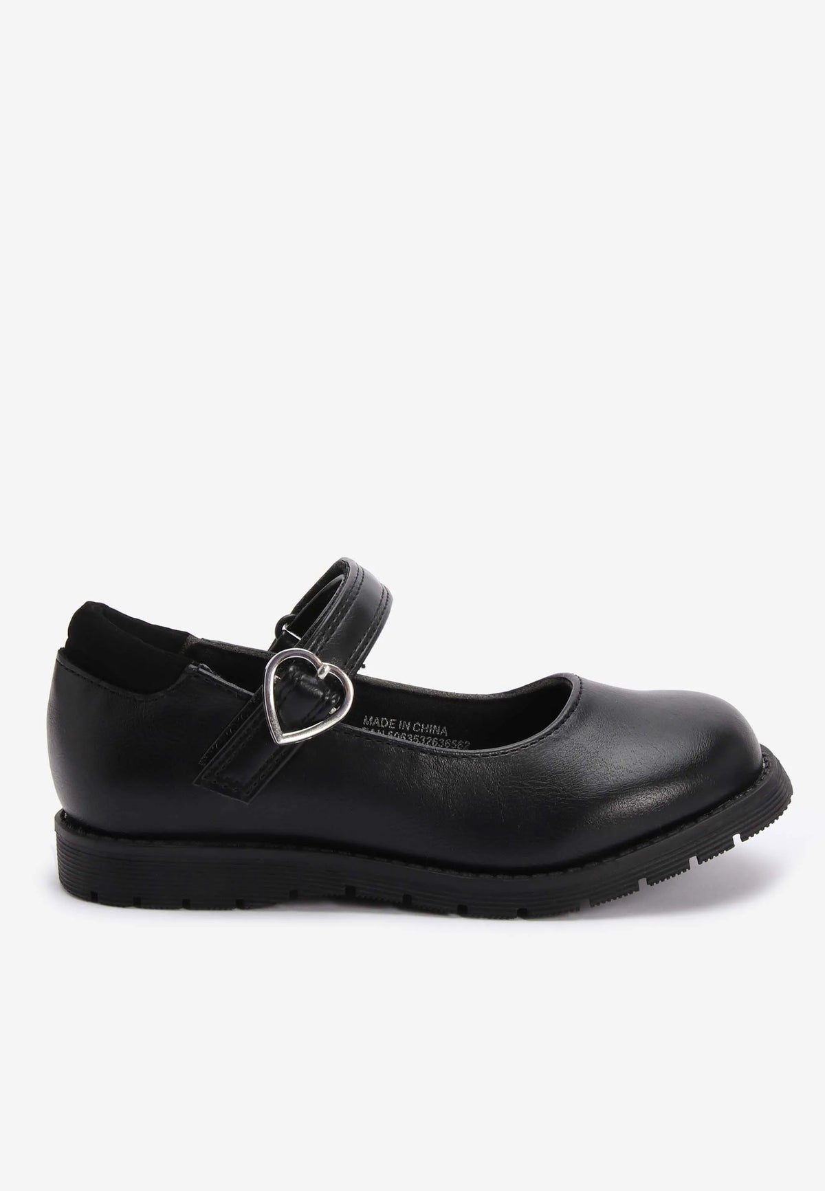 Girls Black Mary Jane Faux Leather Shoes