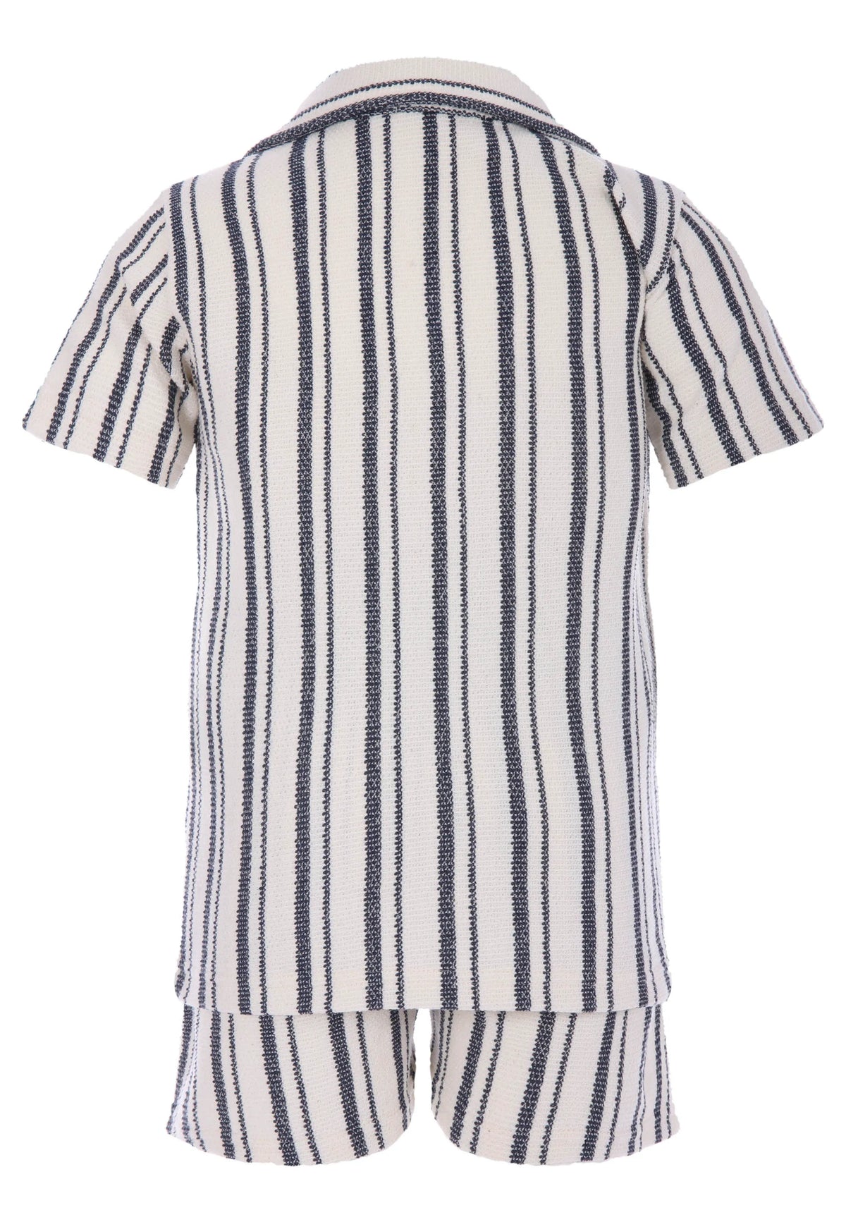 Younger Boys Ecru Stripe Shirt & Shorts Set