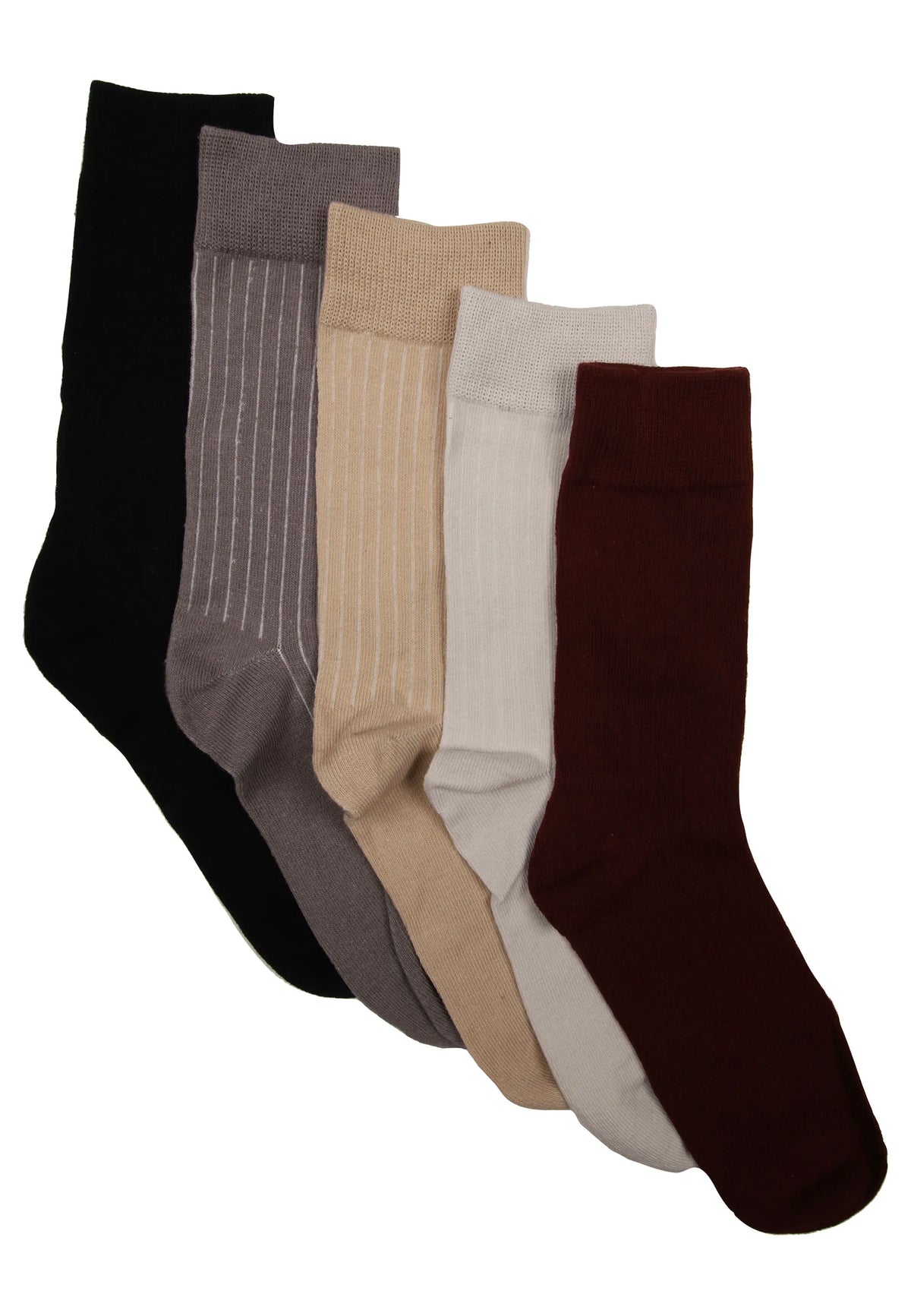 Mens 5pk Grey Natural Ribbed Ankle Socks