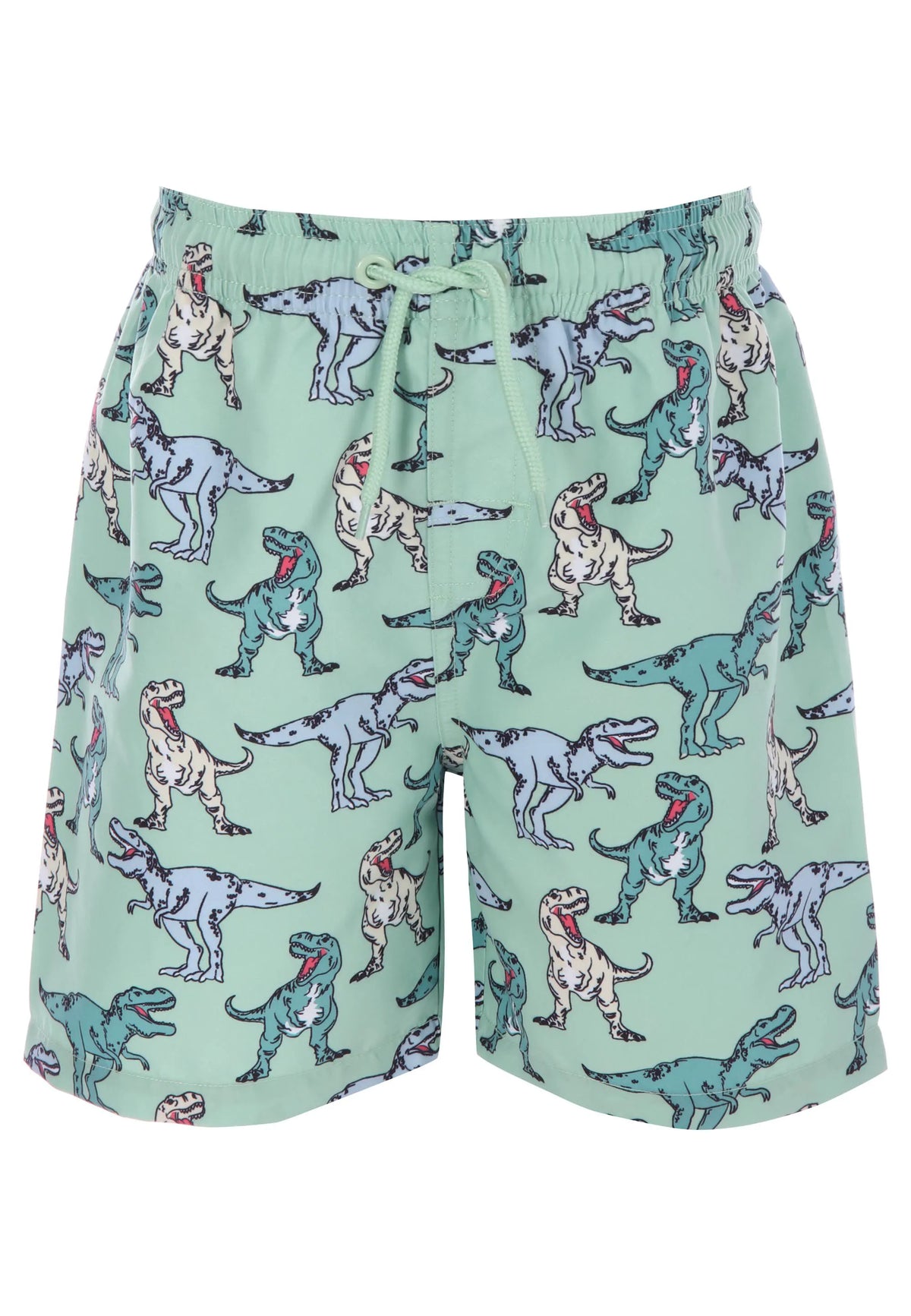 Younger Boys Green Dinosaur Swim Shorts