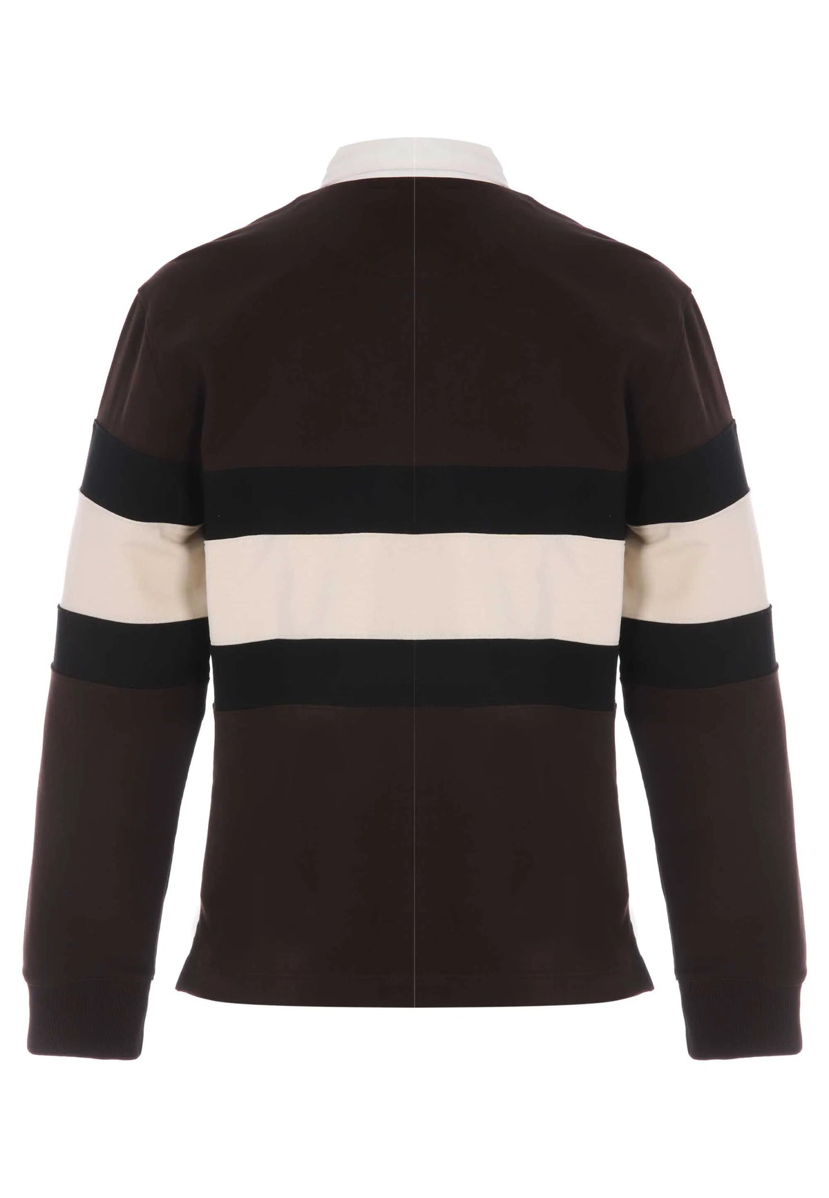 Mens Brown Stripe Rugby Sweatshirt