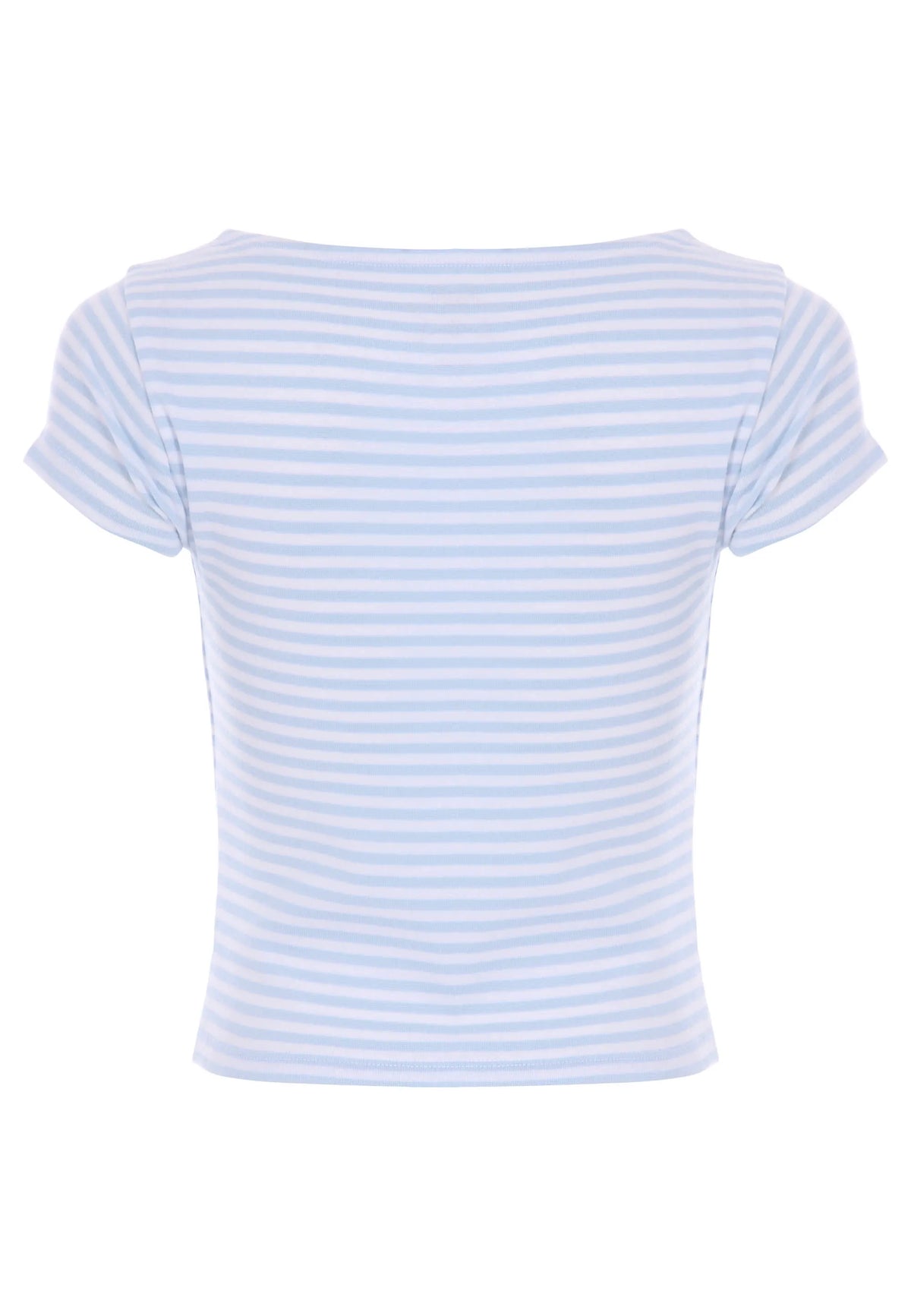 Older Girls Light Blue Slash Neck T-shirt