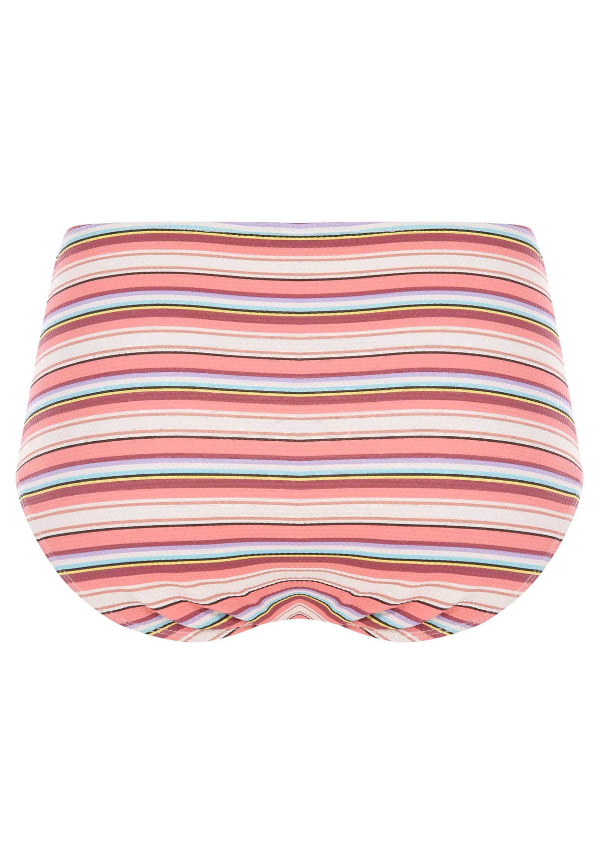 Womens Peach Stripe High Waist Bikini Briefs