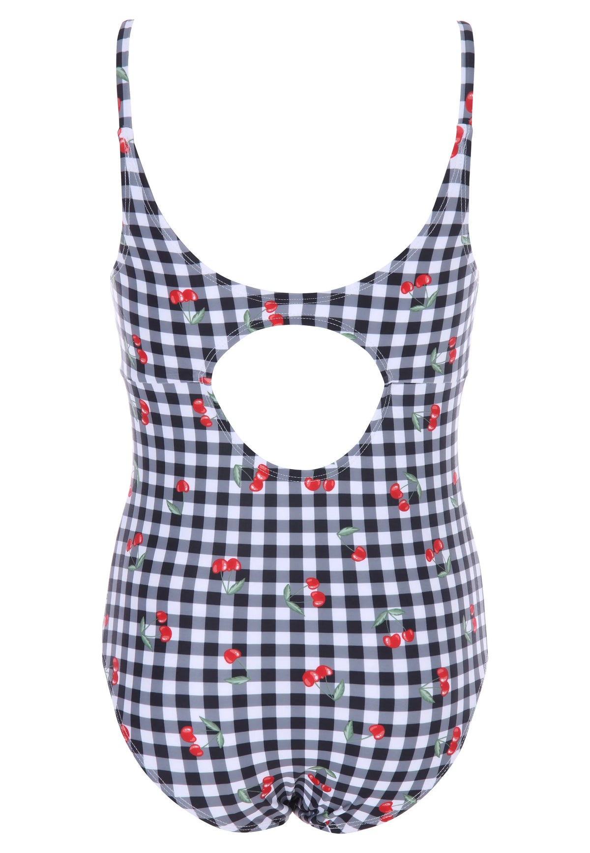 Older Girls Black Gingham Cherry Swimsuit
