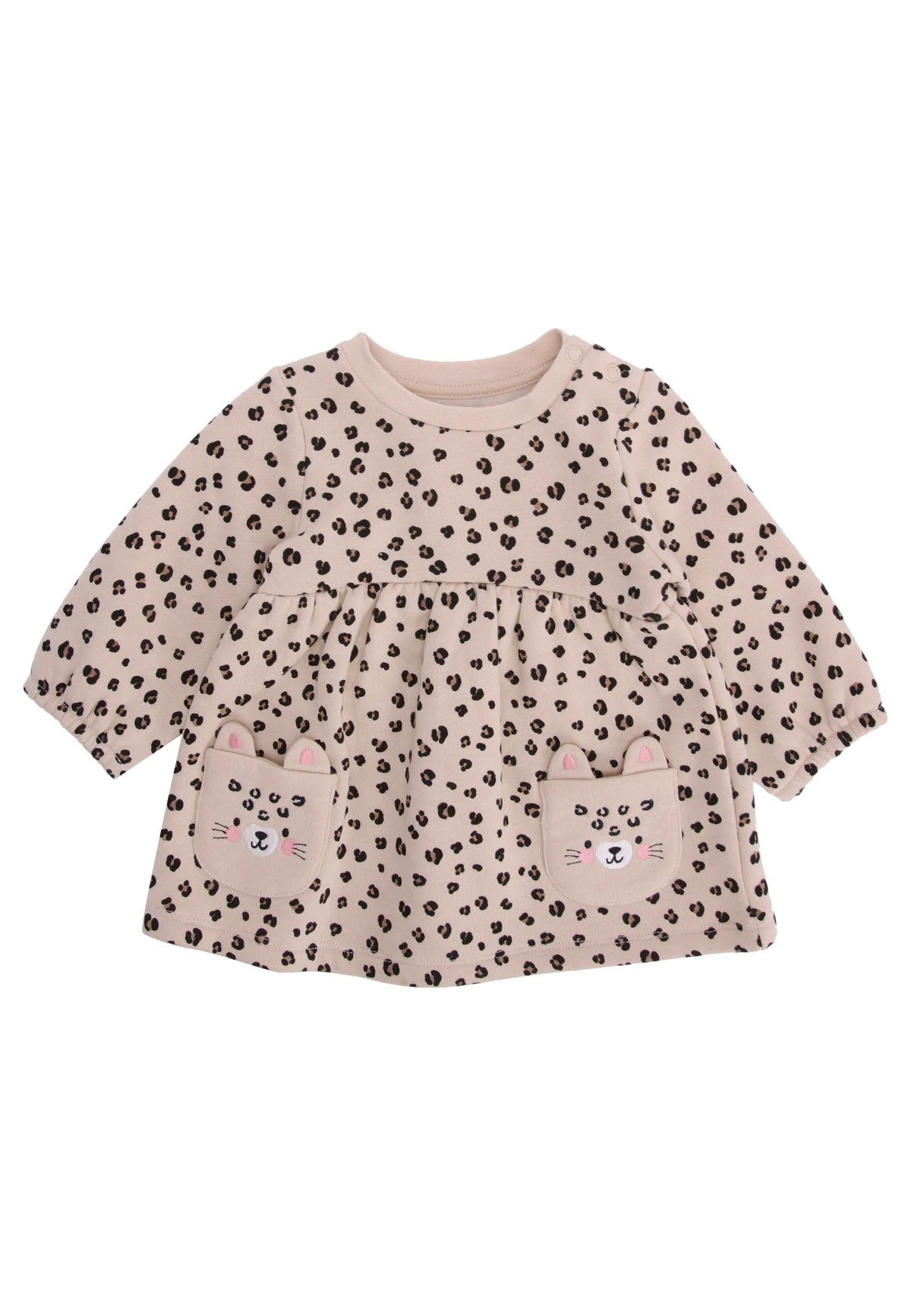 Baby Girls Stone Leopard Print Sweater Dress
