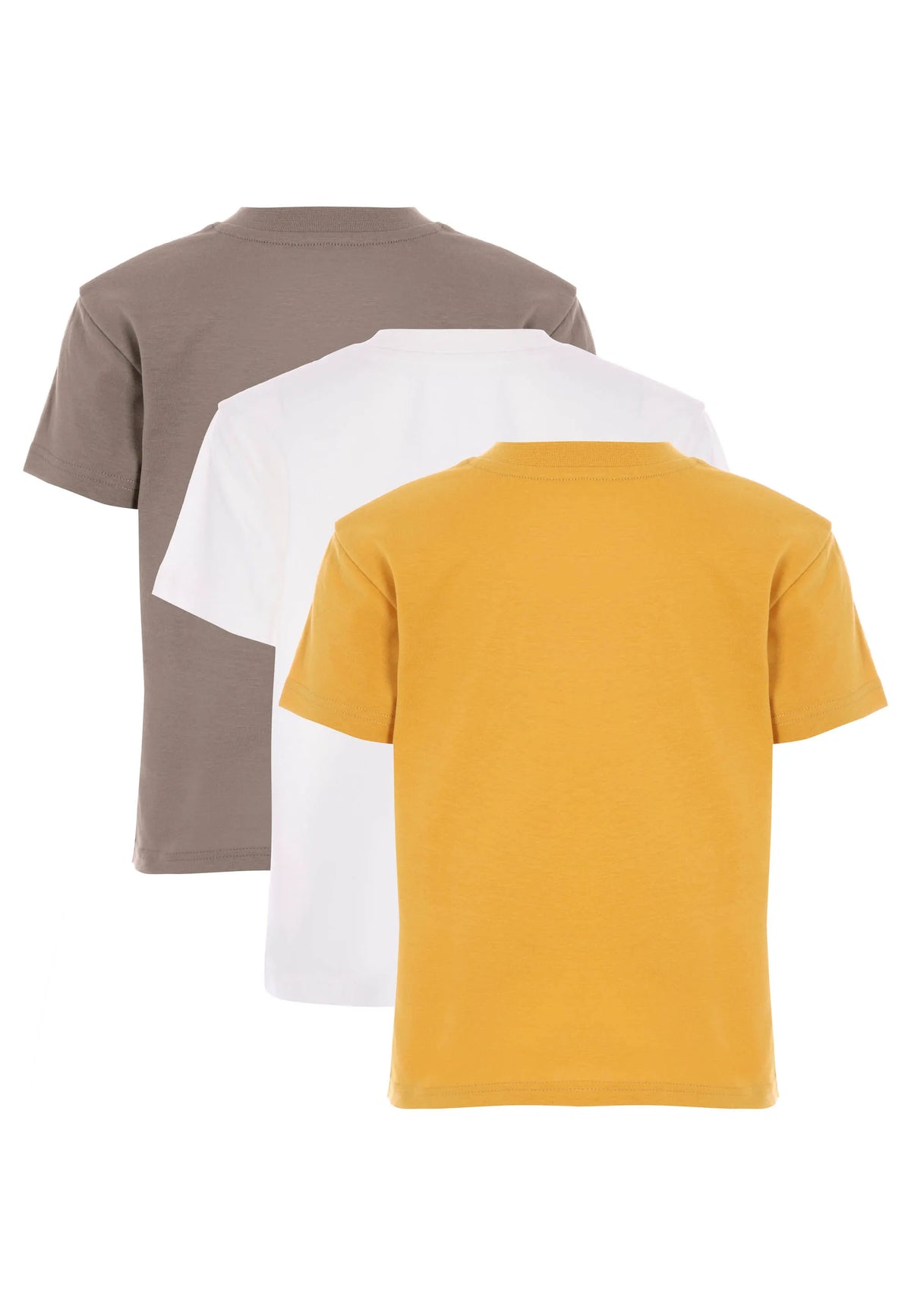 Younger Boys 3pk Brown Cotton T-Shirts