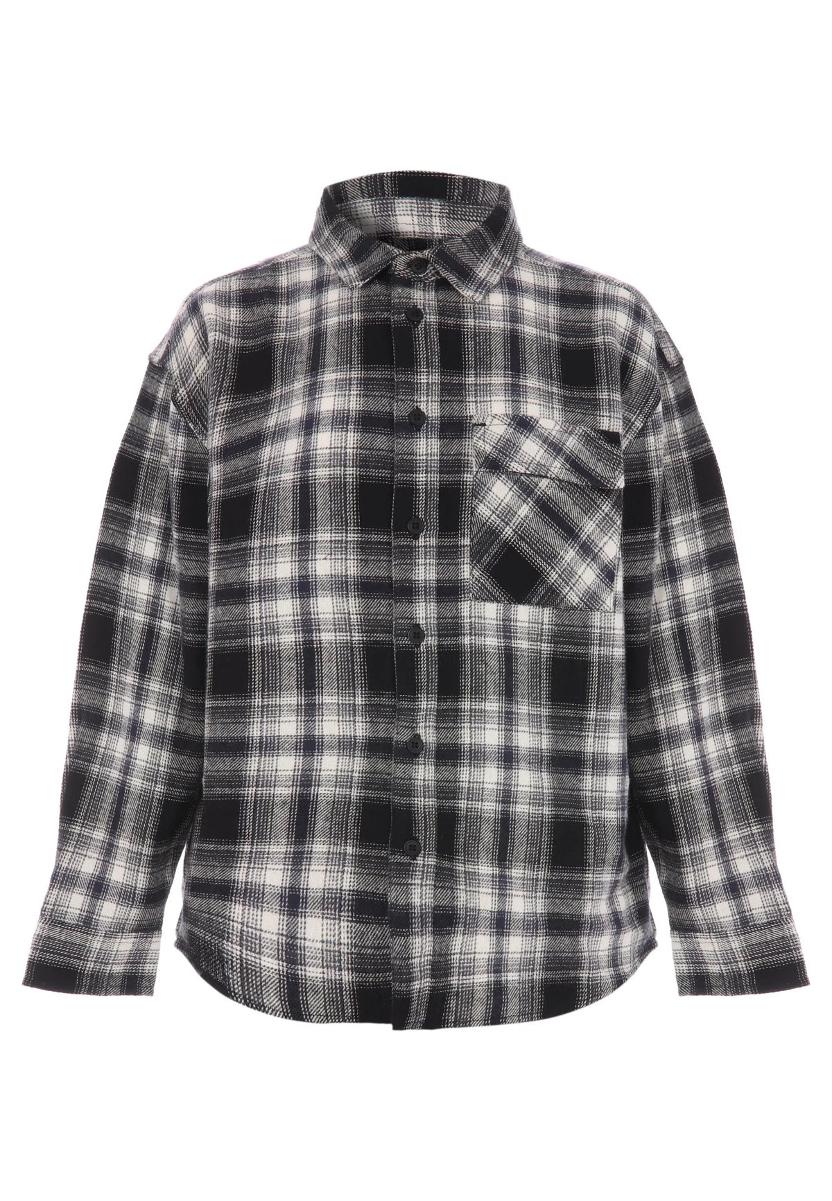 Older Boys Black Check Cotton Shirt