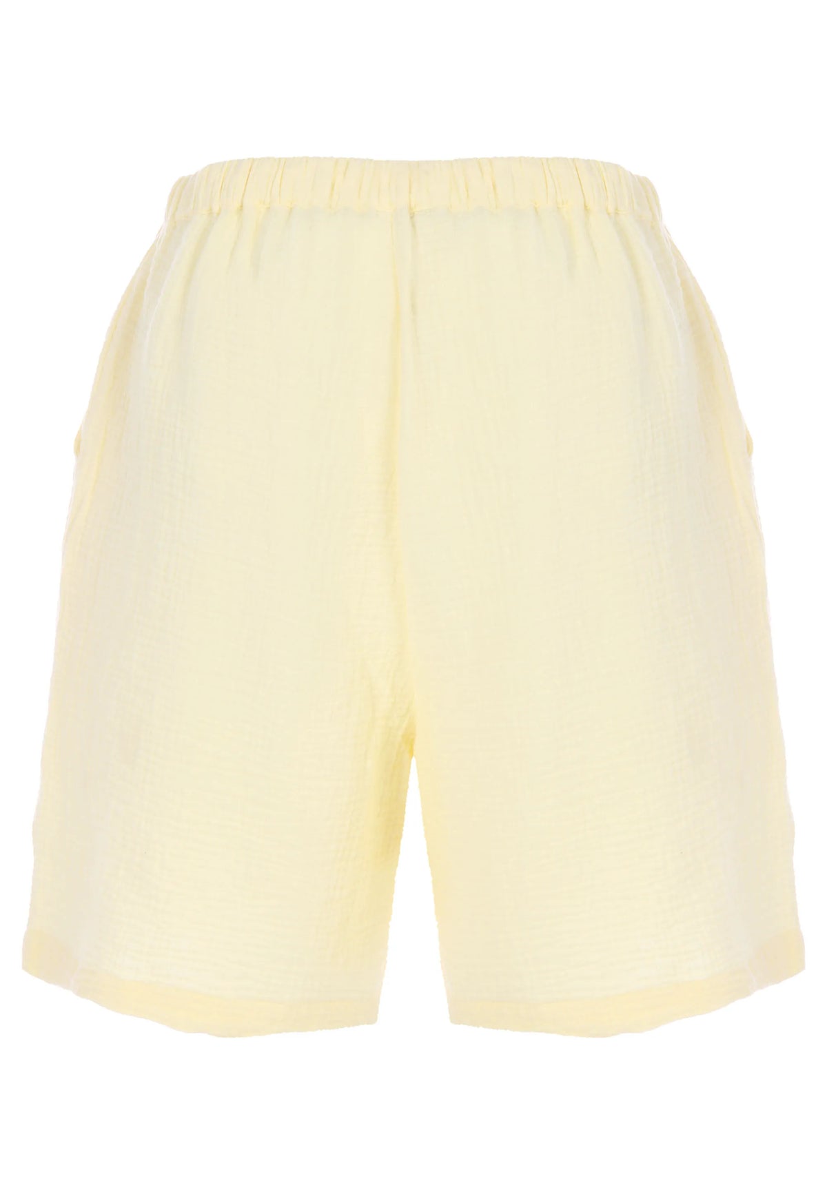 Womens Lemon Cotton Drawstring Waist Shorts