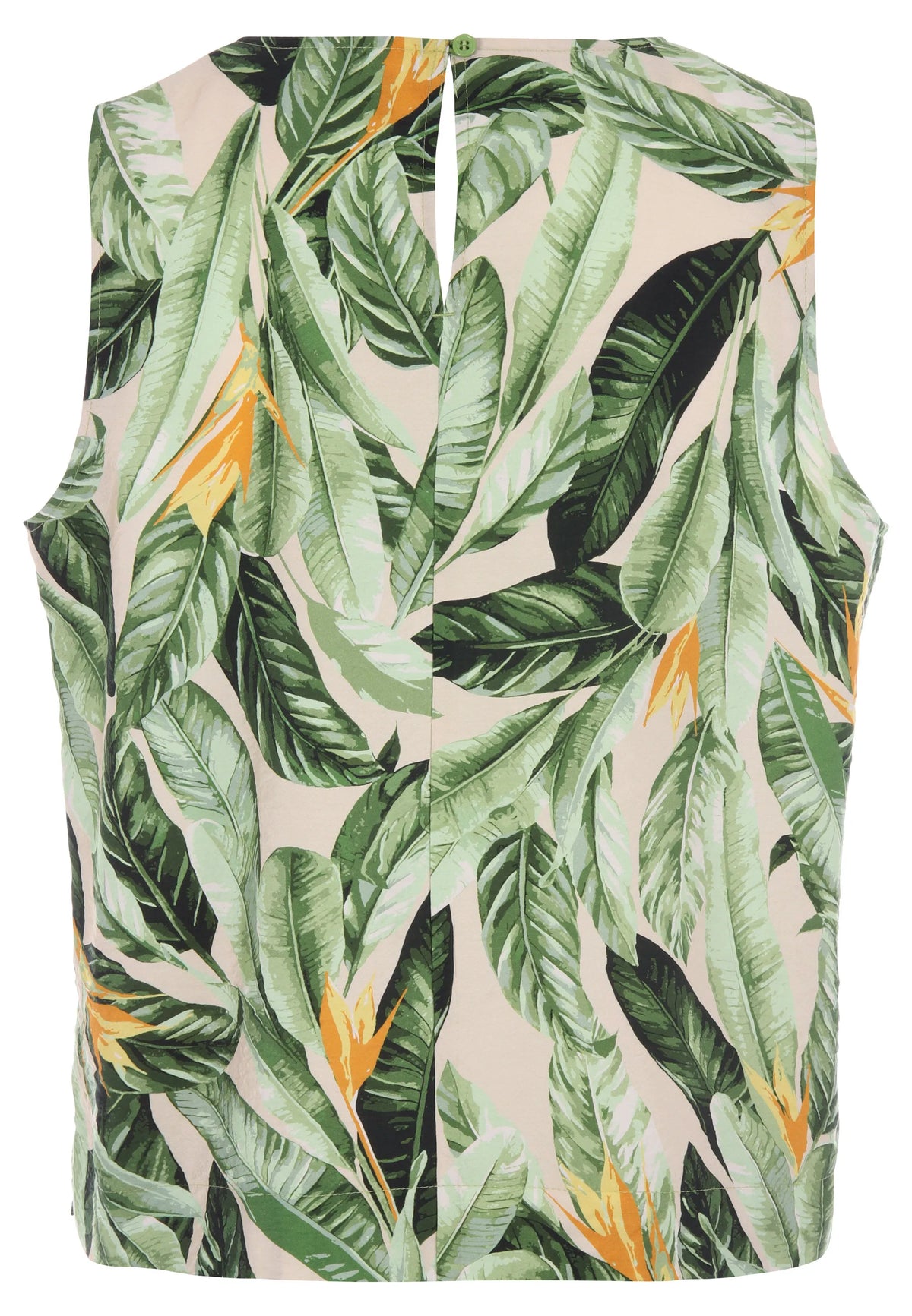 Womens Green Palm Leaf Print Vest Top