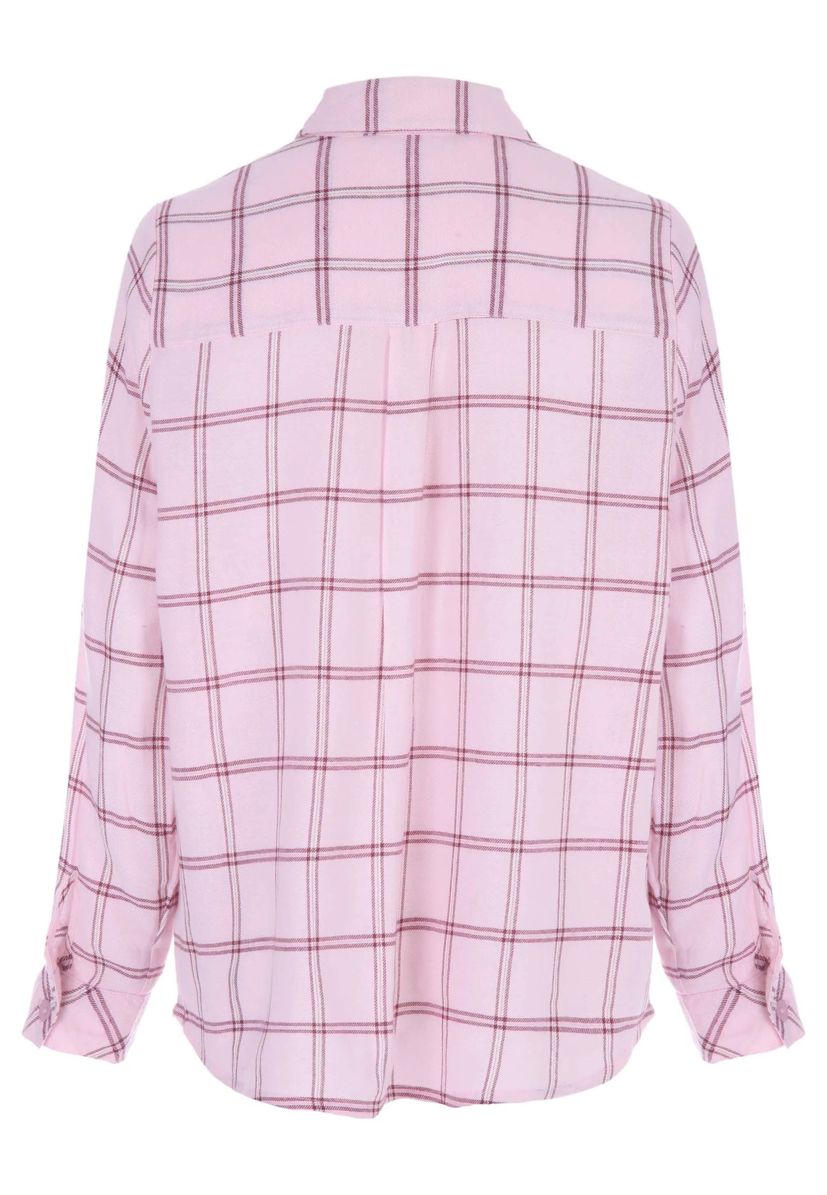 Womens Light Pink Tonal Long Sleeve Check Shirt