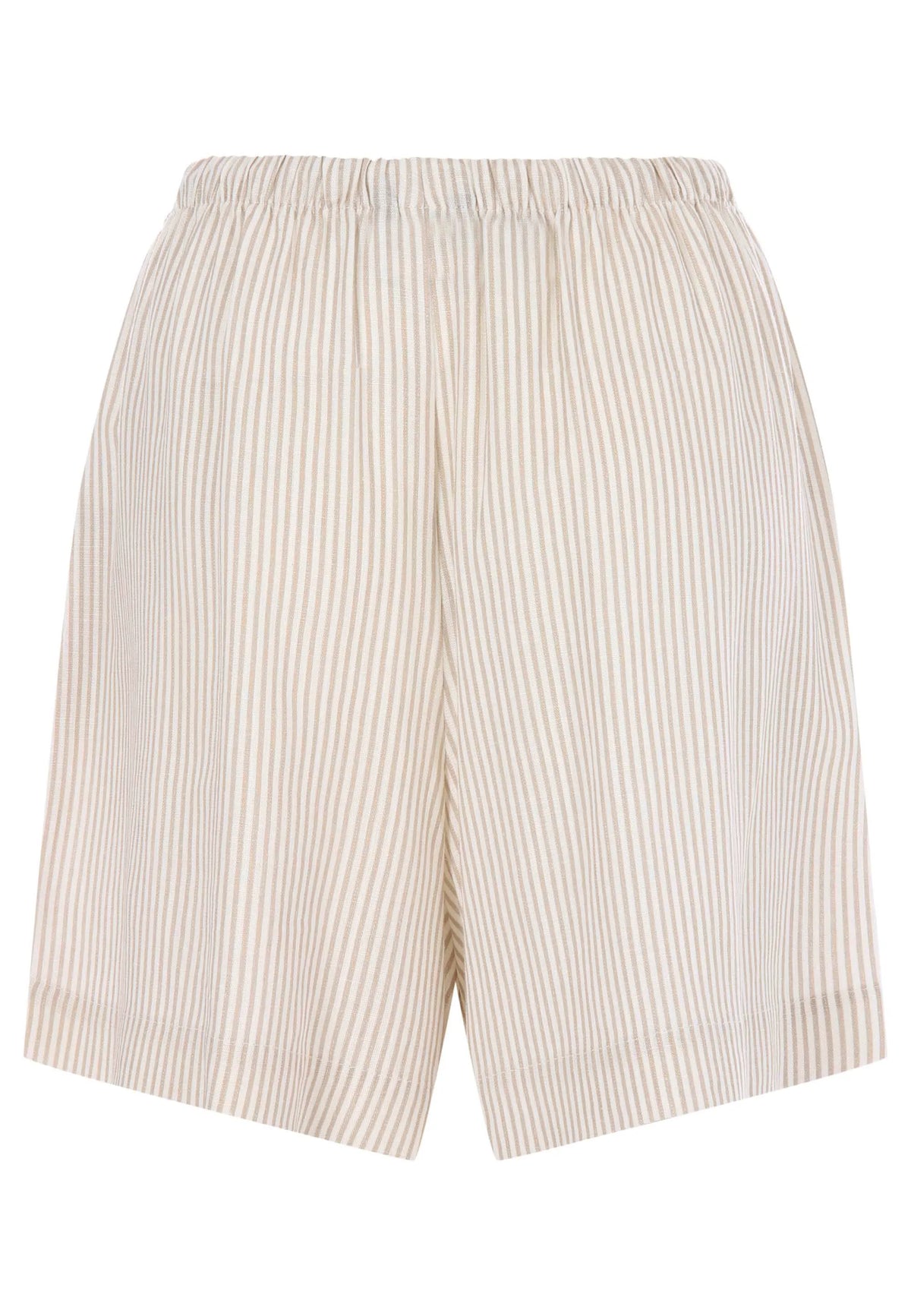 Womens Natural Stripe Linen Blend Shorts