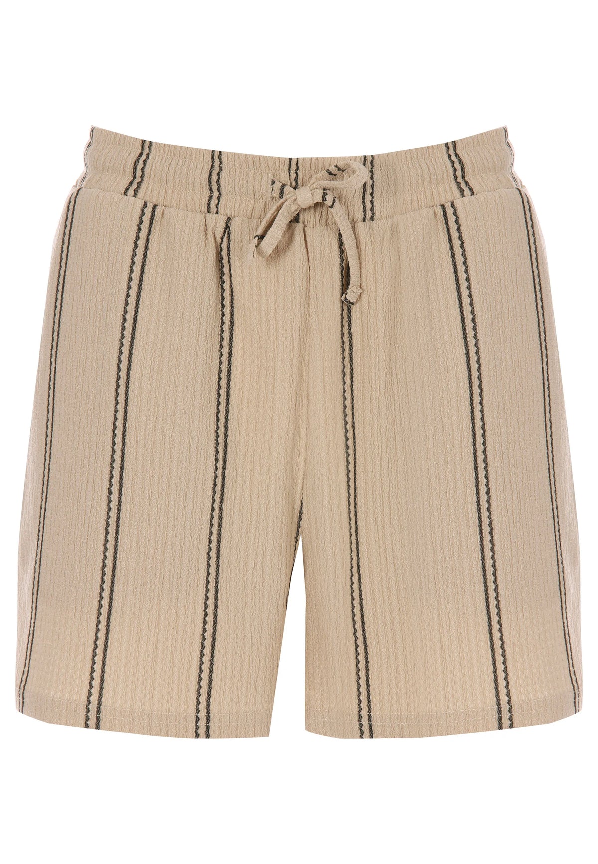 Womens Cream Stripe Textured Shorts