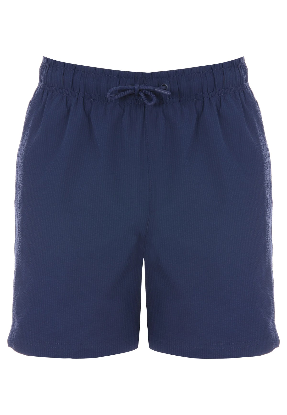 Mens Navy Seersucker Swim Shorts
