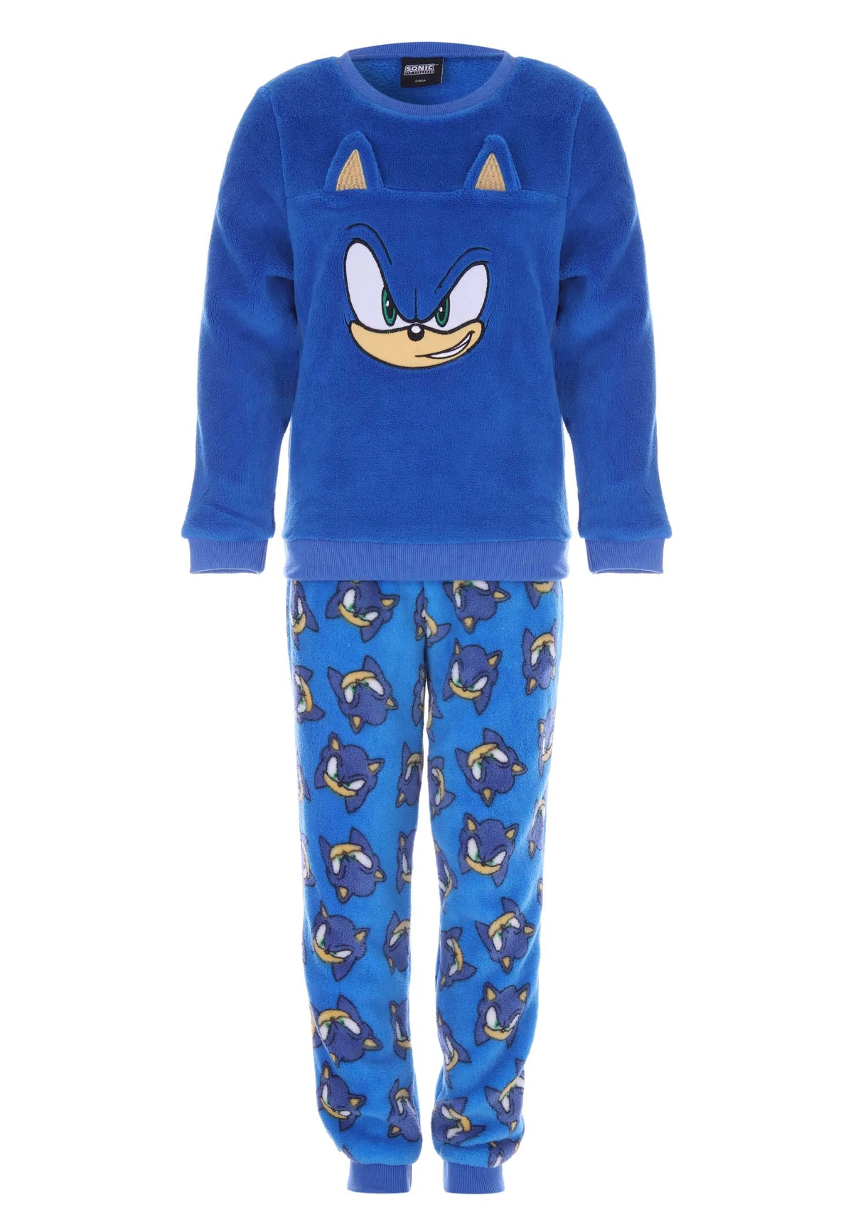 Younger Boys Blue Sonic The Hedgehog Fleece Pyjama Set