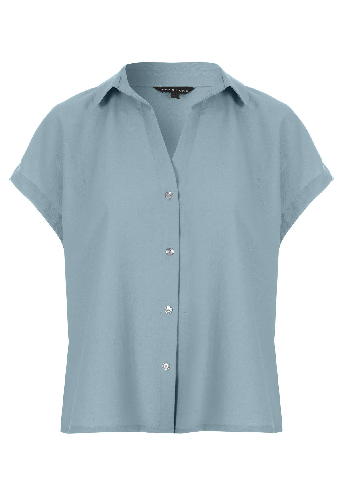 Womens Green Linen Blend Shirt
