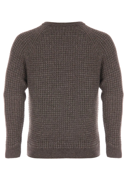 Mens Mocha Cosy Wool Blend Jumper