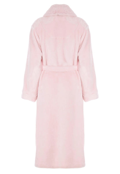 Womens Pink Luxury Fleece Dressing Gown