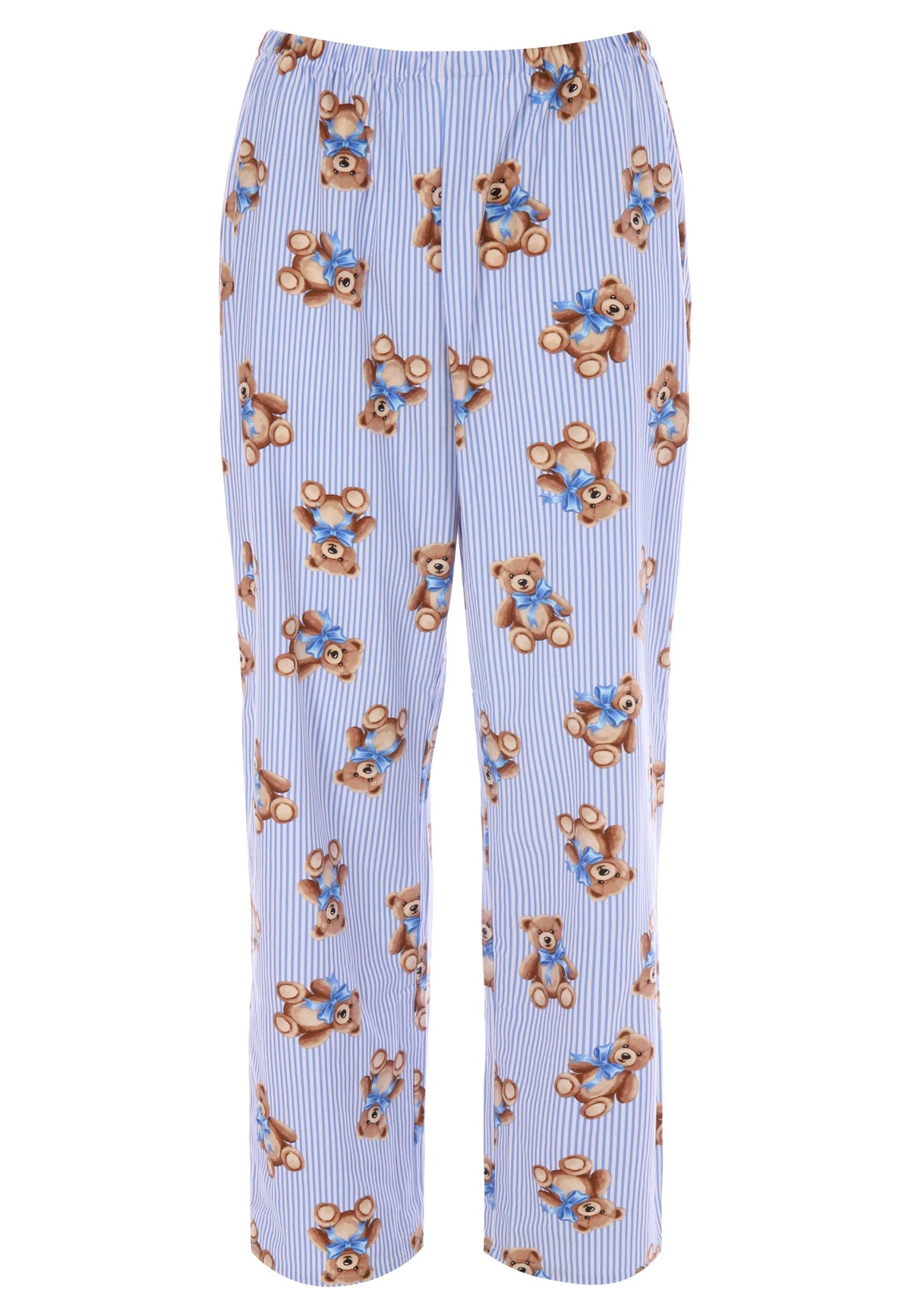 Unisex Adult Blue Stripe Bear Print Family Pyjama Set