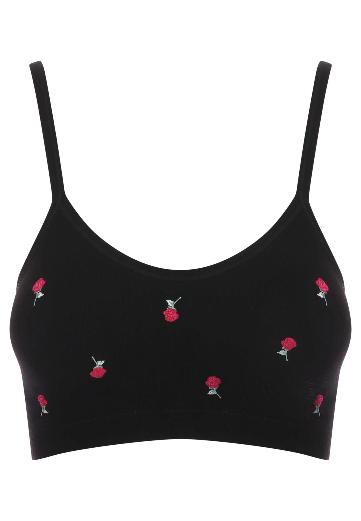 Womens Black Rose Seamless Comfort Bra
