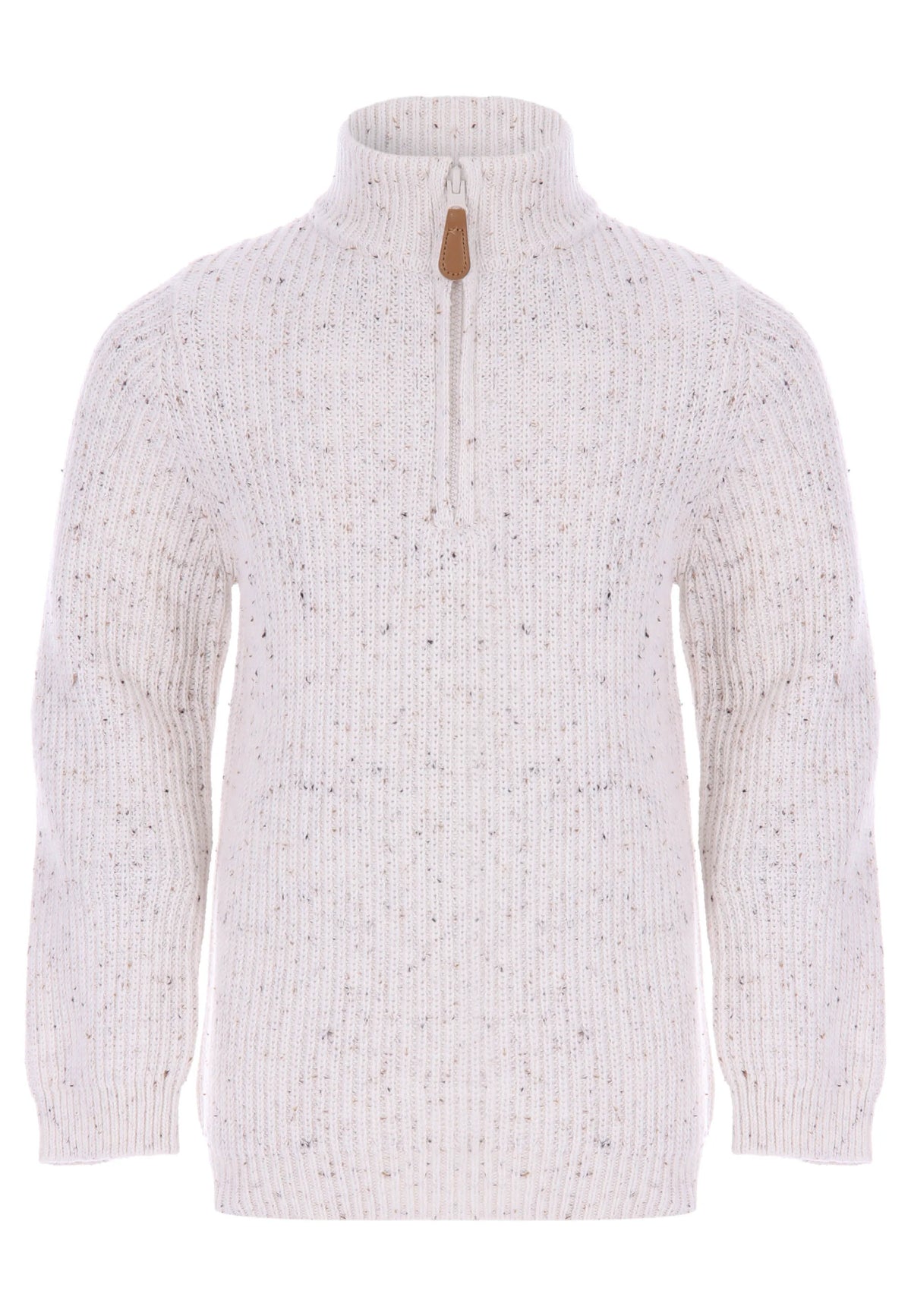 Younger Boys Ecru Quarter Zip Knitted Jumper
