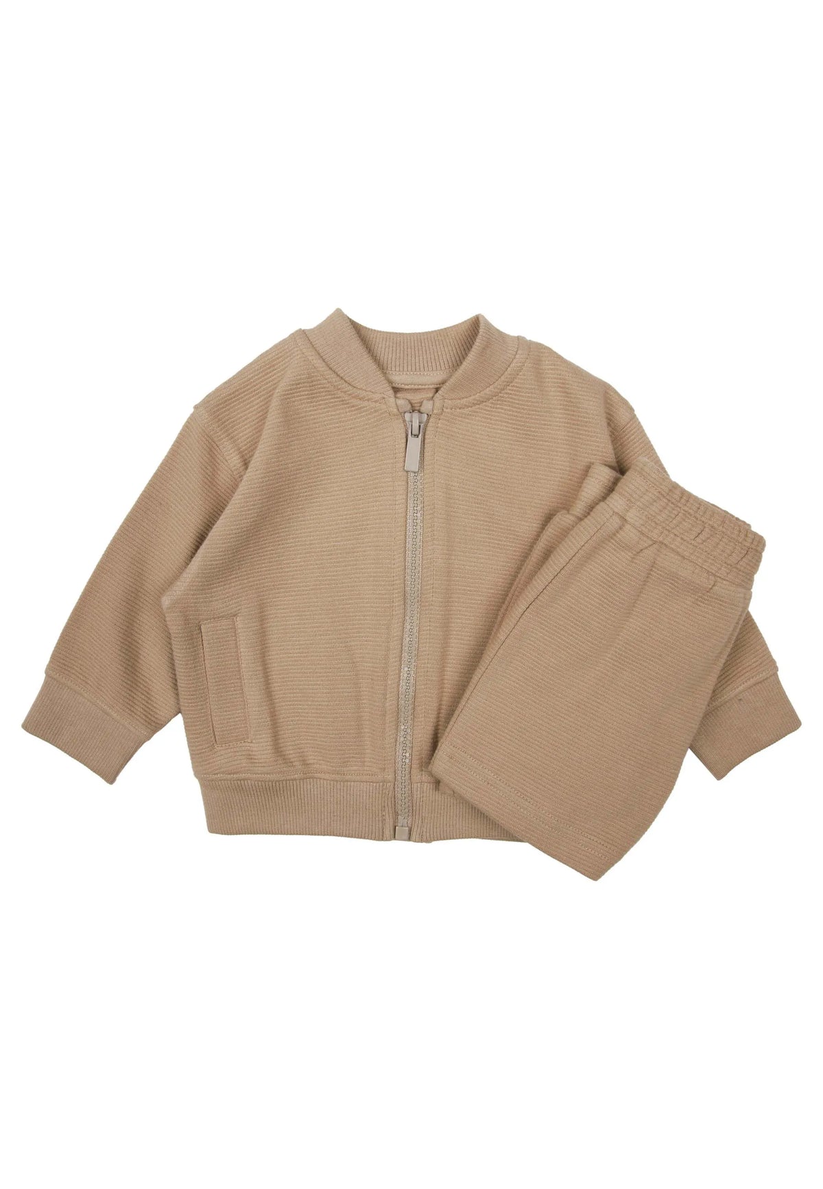 Baby Boy Stone Bomber Jacket & Shorts Set