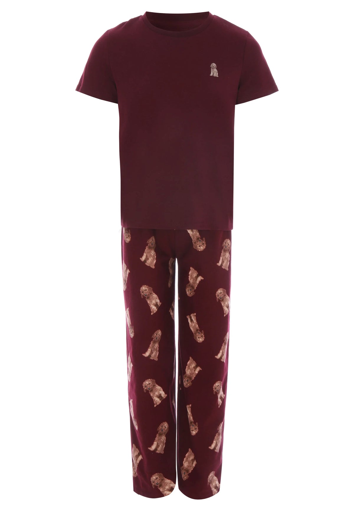 Boys Burgundy Dog Print Family Pyjama Set