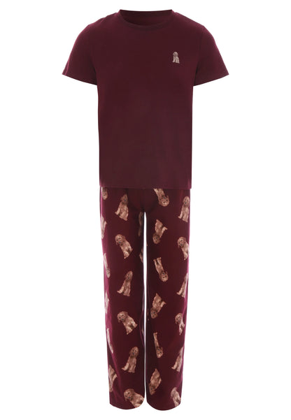 Boys Burgundy Dog Print Family Pyjama Set