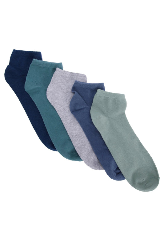 Mens 5pk Blue Trainer Socks