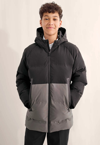 Older Boys Black Colour Block Padded Jacket