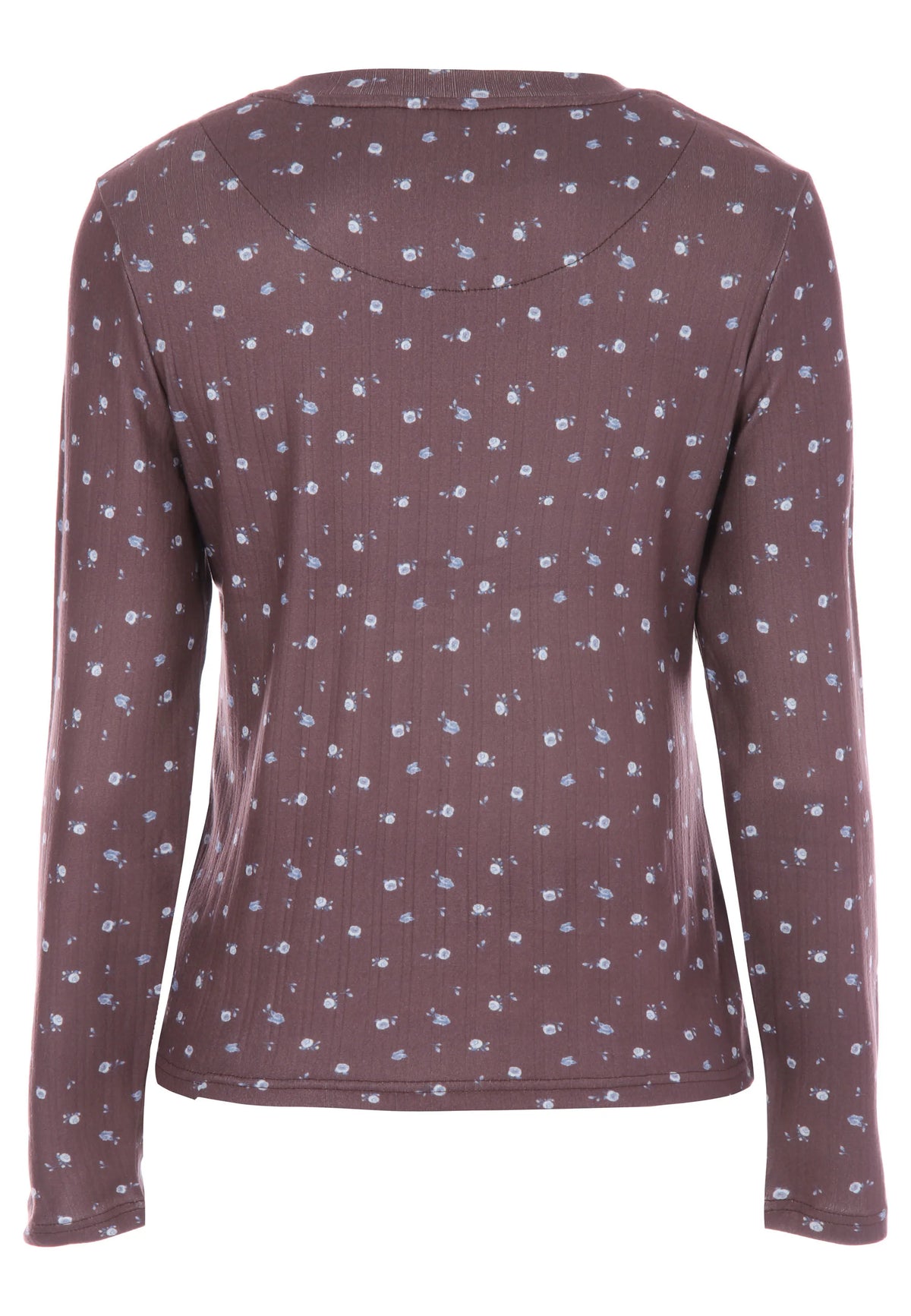 Womens Chocolate Ditsy Long Sleeved Pyjama Top