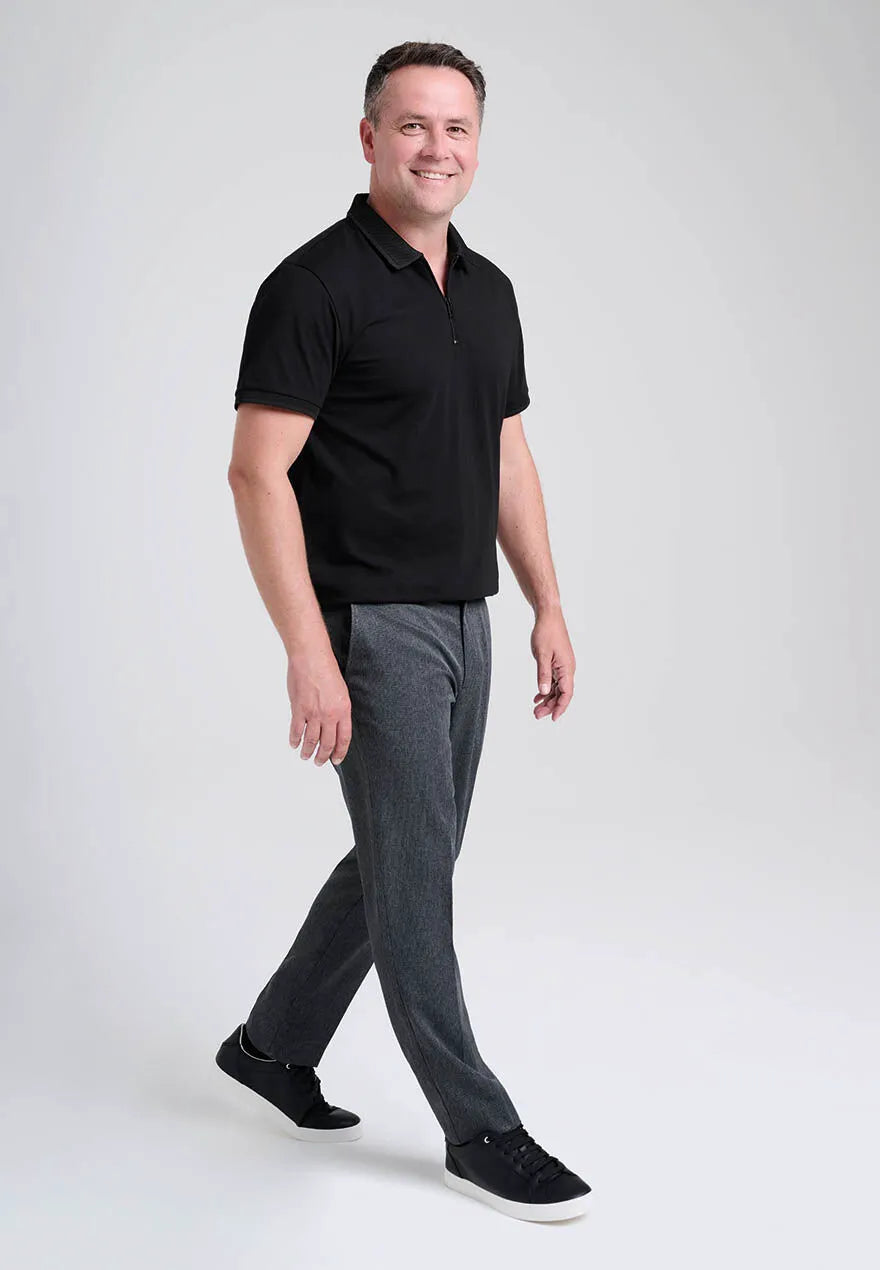 Mens Charcoal Check Slim Leg Trousers