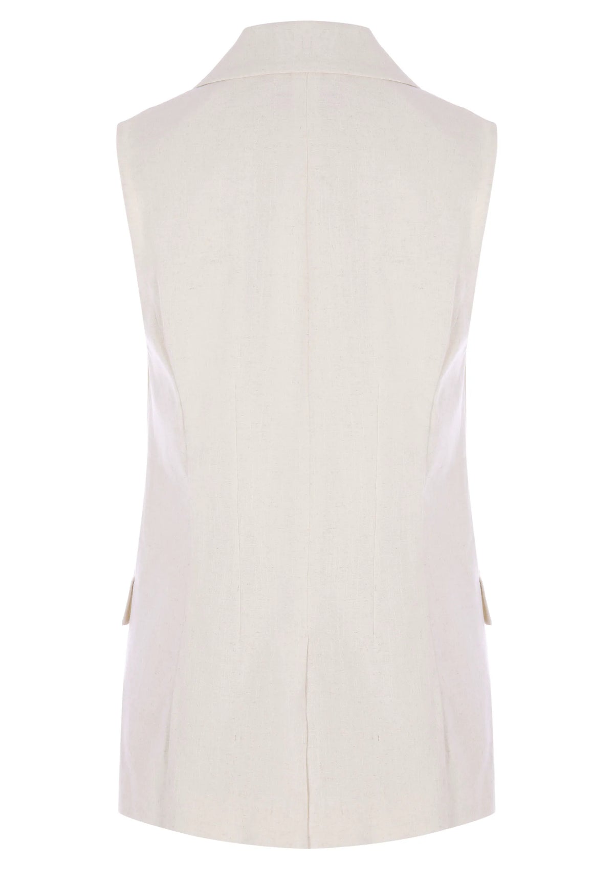 Womens Cream Linen Blend Waistcoat