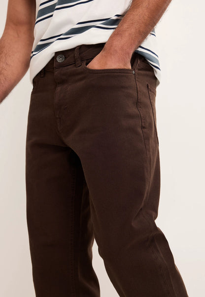 Mens Chocolate Brown Straight Leg Jeans