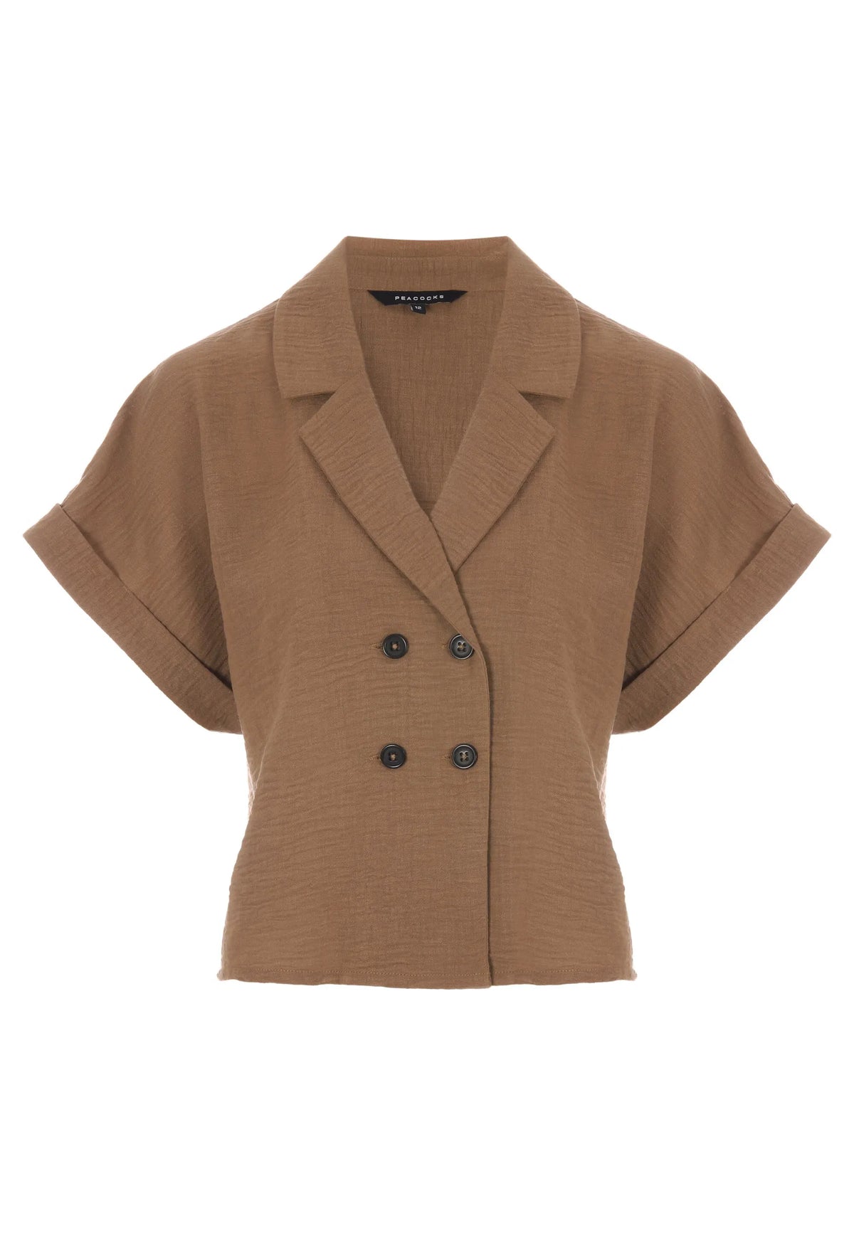 Womens Camel Button Revere Shirt