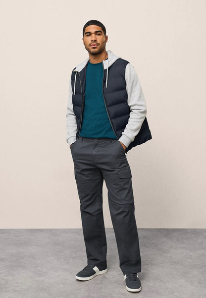 Mens Charcoal Cargo Relaxed Trousers