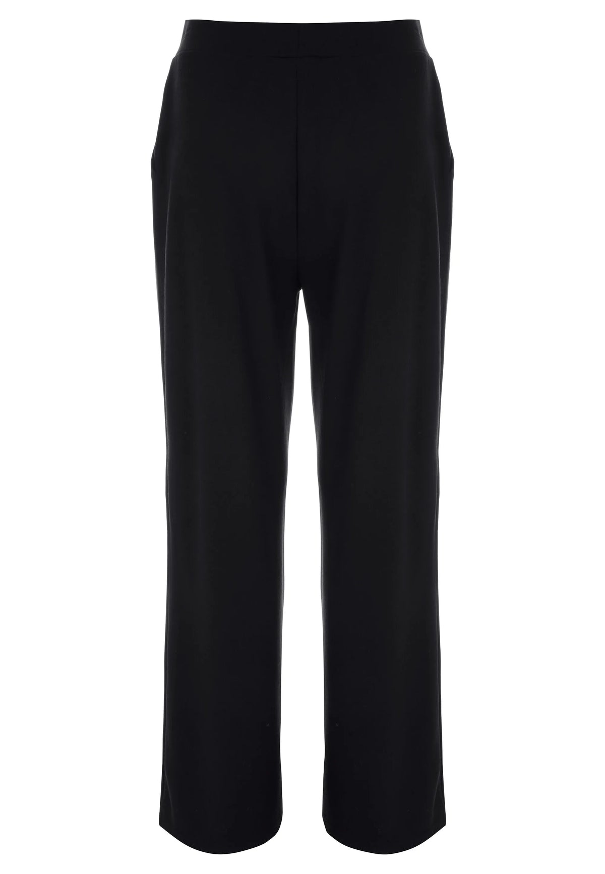 Womens Plain Black Wide Leg Smart Trousers