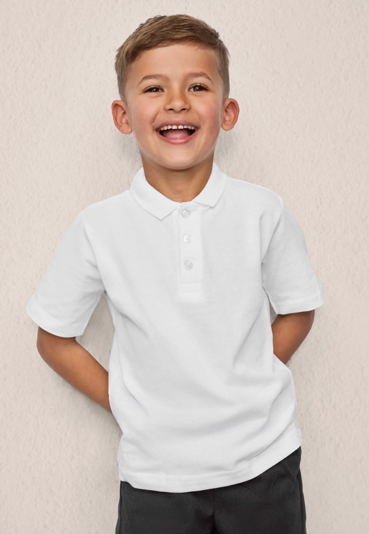 Boys 2pk White School Polo Shirts