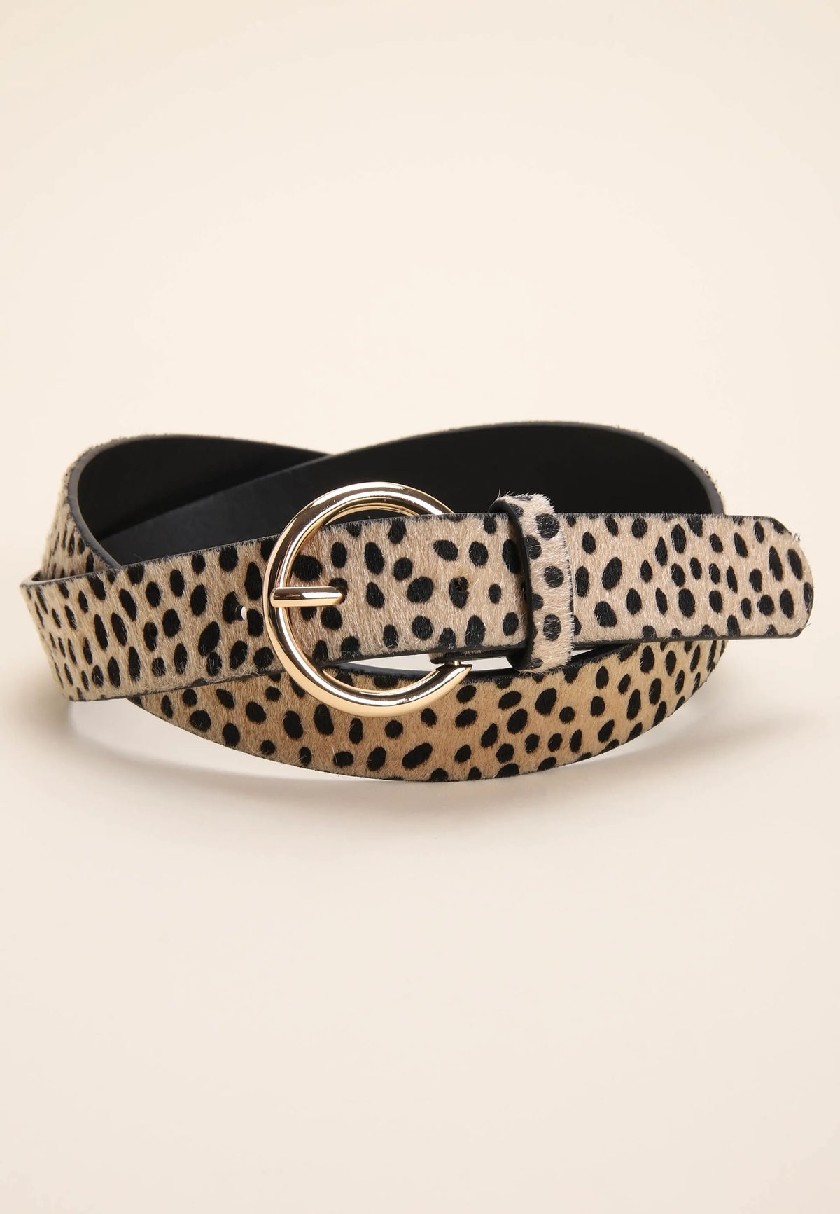 Womens Light Brown Cheetah Print Casual Belt