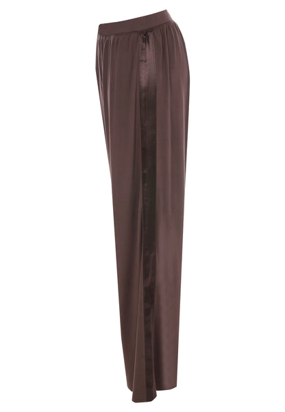 Womens Chocolate Brown Soft Touch Wide Leg Bottoms