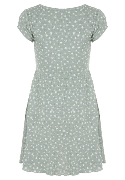 Older Girls Mint Floral Corset Dress